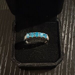 Silver ring blue stones women’s size 10